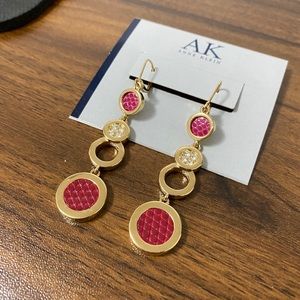 Anne Klein pink gold dangling earrings